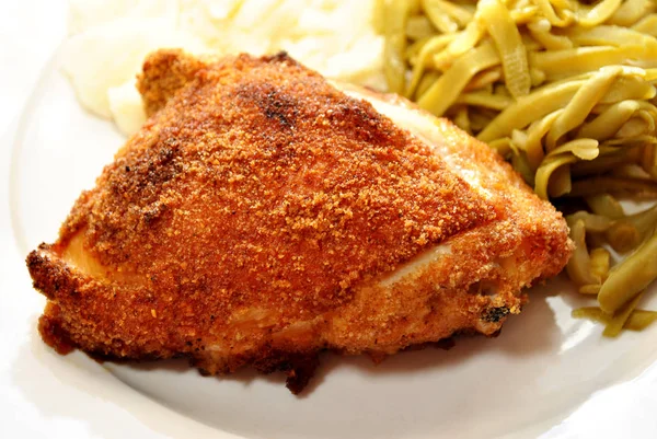 Crispy Baked Breaded Chicken Thigh — Stock Photo, Image