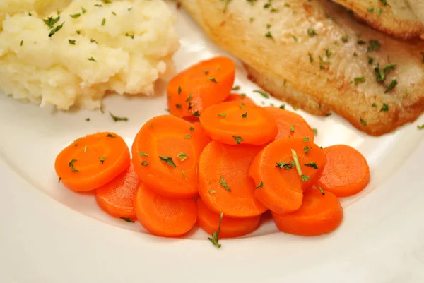 Sliced Marrots Side Dish — стоковое фото