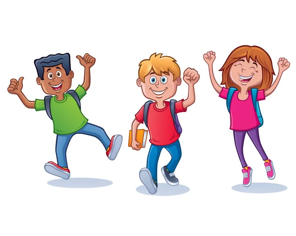 Okul çocukları için mutlu ve heyecanlı arka