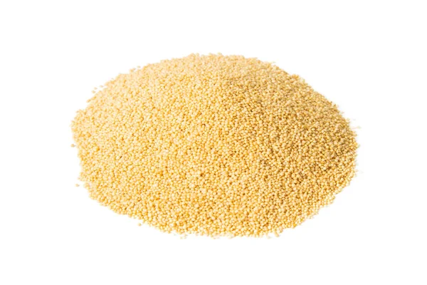 Beyaz zemin üzerinde izole Amaranth tohumları. Ön manzara, yakın plan.