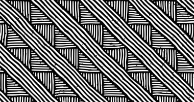 Siyah arkaplan deseninde kusursuz geometrik çizgiler, dikişsiz çizgi, siyah, karalama, geometrik çizgiler, çizilmiş, beyaz, desen