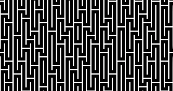Черно Белые Линии Лабиринт Фон Безseamless Черный Узор Фасад Геометрические — стоковое фото