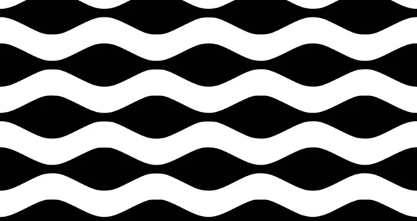 Seamless Black White Wavy Lines Pattern Background Seamless Black Pattern — Stock Photo, Image