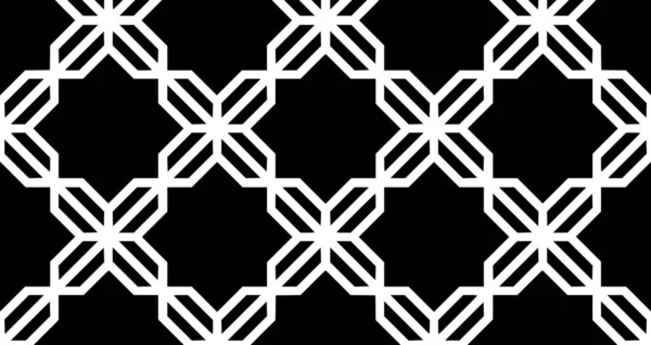 Set Geometriai Csempe Mozaik Háttér Zökkenőmentes Rács Fekete Geometriai Elvont — Stock Fotó