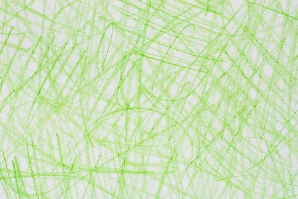 Griffes Crayon Vert Sur Papier Blanc Texture Fond — Photo