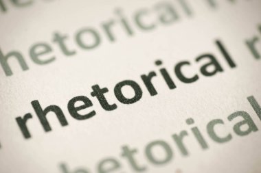 beyaz kağıt makro üzerinde yazılan kelimeden retorik