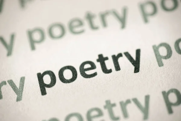 Word Poetry Printed White Paper Macro Stock Picture