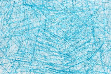 Kağıt arka plan doku üzerinde mavi renk mum boya doodles