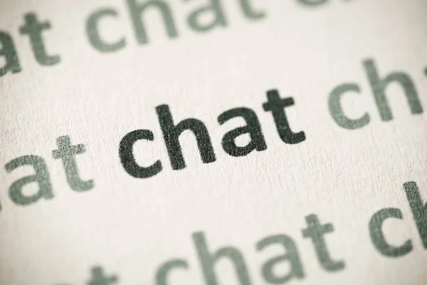 Chat Text Imprimat Macro Hârtie Albă — Fotografie, imagine de stoc