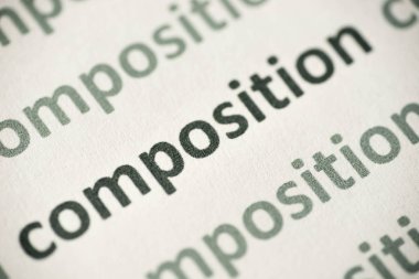 beyaz kağıt makro üzerinde basılı kelime kompozisyon
