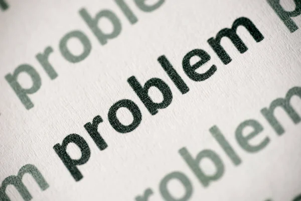 Word Problem Printed White Paper Macro — Stock Photo, Image