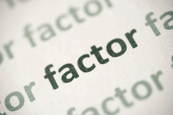 Word Factor Printed White Paper Macro — Stock Photo, Image