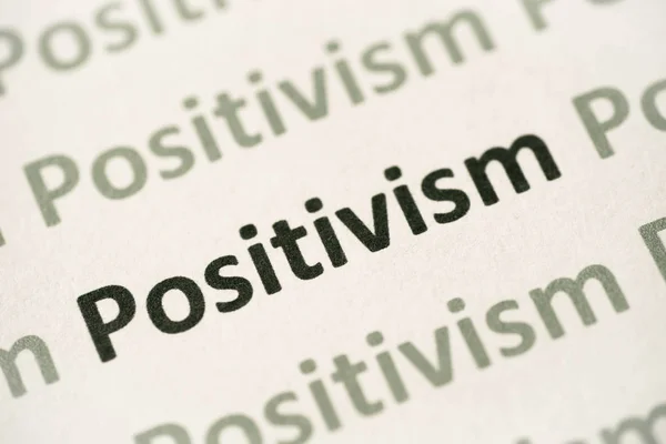 Word Pozitivizm Beyaz Kağıt Makro Baskılı — Stok fotoğraf