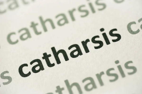 Word Catharsis Printed White Paper Macro — Stock Photo, Image