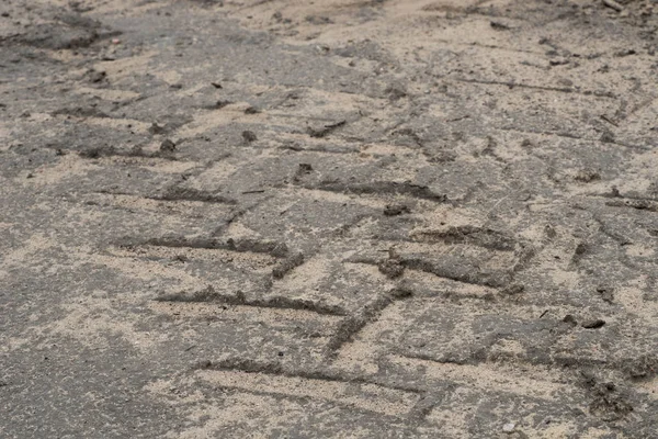 tyre track on mud background