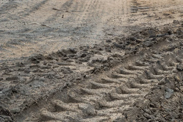 tyre track on mud background