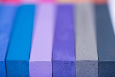 çok renkli sanatçı pastel makro seçici odak