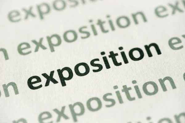 Word Exposition Printed White Paper Macro — Stock Photo, Image