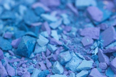 mavi pastel tebeşir makro seçici odak ezilmiş