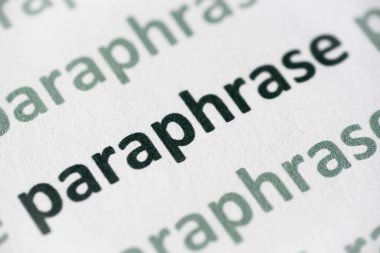 beyaz kağıt makro üzerinde basılı kelime açıklama