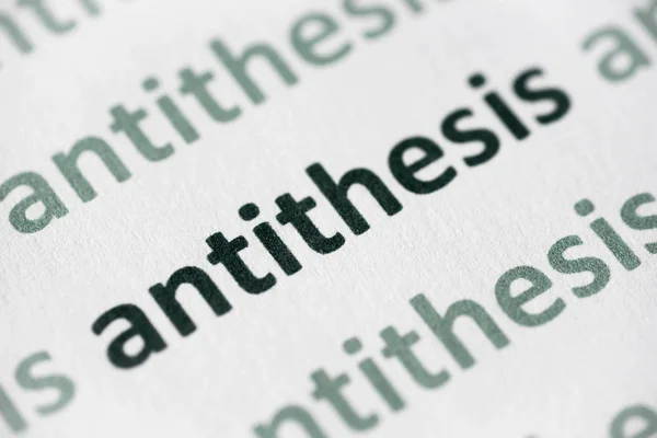 Word Antithesis Printed White Paper Macro — Stock Photo, Image