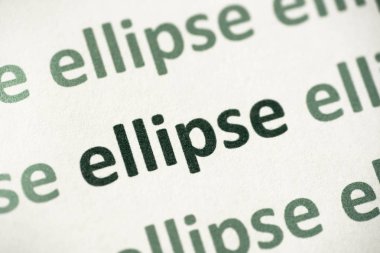 beyaz kağıt makro üzerinde basılı kelime elips