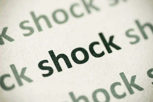 Word Shock Printed White Paper Macro — Stock Photo, Image
