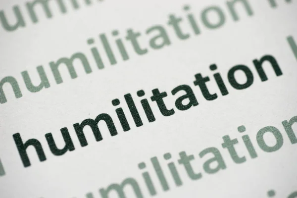 Word Humilitation Printed White Paper Macro — Stock Photo, Image