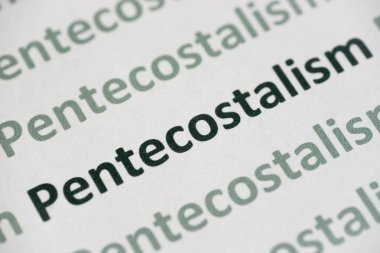 kelime Pentecostalism beyaz kağıt makro baskılı
