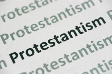 Word Protestanlık beyaz kağıt makro baskılı