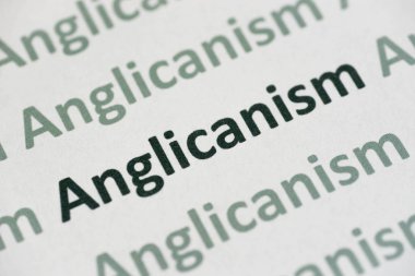 Word Anglikanizm beyaz kağıt makro baskılı