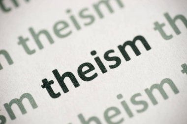 beyaz kağıt makro üzerinde basılı kelime teizm