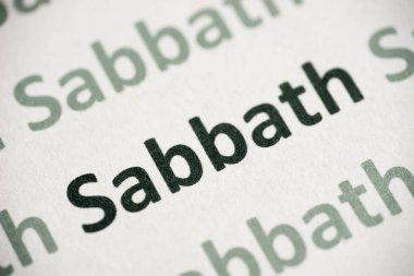 Word Sabbath beyaz kağıt makro baskılı