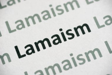 kelime Lamaism beyaz kağıt makro baskılı