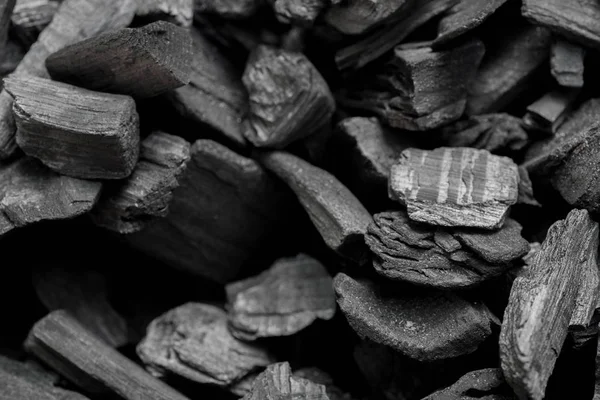 Churrasco Carvão Grelha Fechar Preto Fundo Textura Carvão — Fotografia de Stock