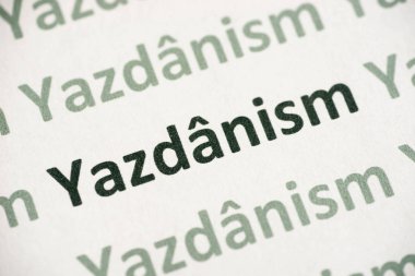kelime Jazdanism beyaz kağıt makro baskılı