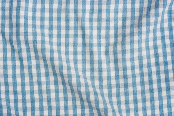 Textura Pozadí Skládané Modro Bílé Kostkované Tkaniny — Stock fotografie