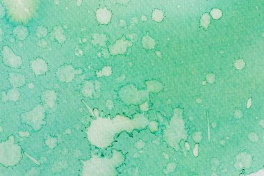 Kağıt arka plan dokusu üzerinde yeşil renk suluboya mürekkep boyalı