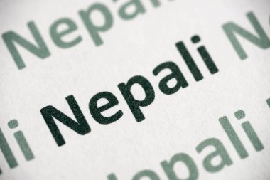 Word Nepal Dili beyaz kağıt makro baskılı