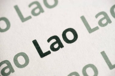 Word Lao dil beyaz kağıt makro baskılı