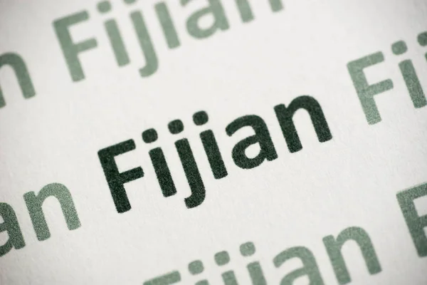 Word Fijian Language Printed White Paper Macro — Stock Photo, Image