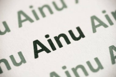 Word Aynu dili beyaz kağıt makro baskılı