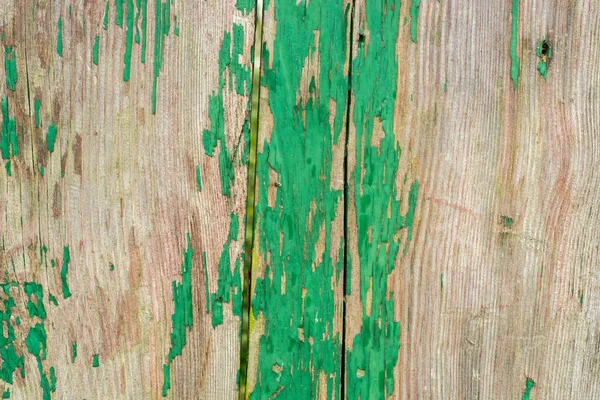 Zöld Peeling Repedt Festett Deszka Háttér Textúra Makró — Stock Fotó
