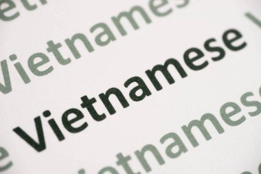 Word Vietnamca dil beyaz kağıt makro baskılı