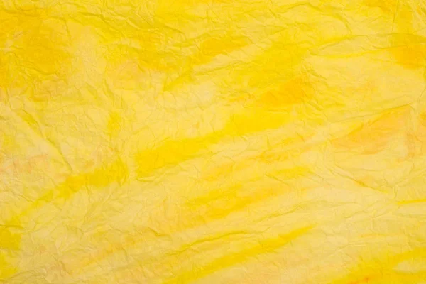 Yellow Creased Colored Tissue Paper Background Texture Macro — Stock Photo, Image