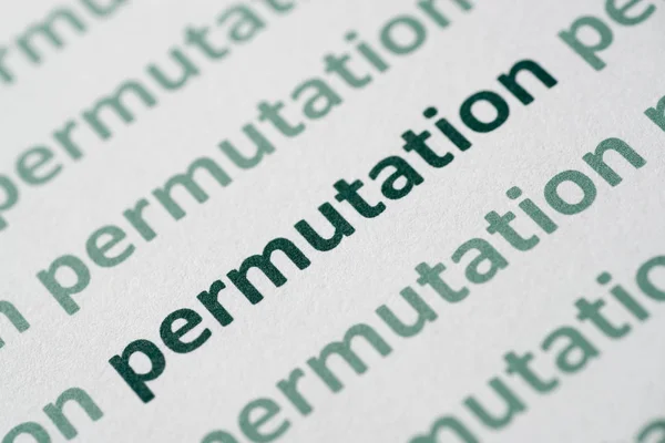 Word Permutation Printed White Paper Macro — Stock Photo, Image