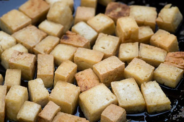 Fres Tofu Cubes Fried Wok — Stock Photo, Image