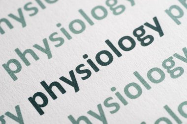 beyaz kağıt makro üzerinde basılı kelime fizyolojisi