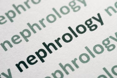 uyumak kağıt makro üzerinde basılı kelime Nefroloji