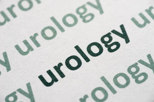 Mot Urologie Imprimé Sur Papier Macro Whte — Photo